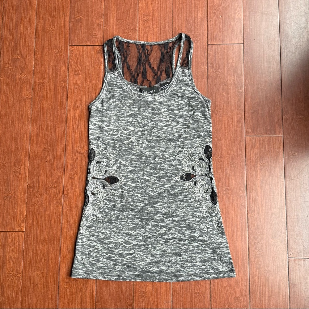 Gray‎ Lace-Trimmed Women's Tank Top